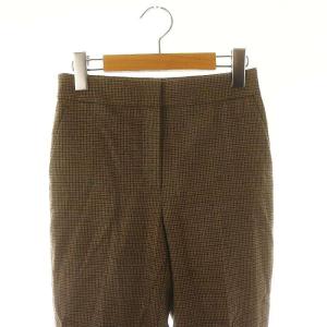 theory luxe 24AW Houndstooth Carol 2 テーパードパンツ ウール チェック 034 茶 ブラウン