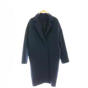 ウールチェスターコート アウター ロング 紺 ネイビー /DF OS