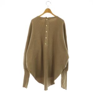 AMERICANA サーマルバックヘンリーネックカットソー ロンT 長袖 オーバーサイズ コットン ベージュ