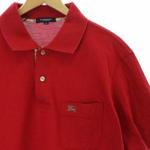 BURBERRY LONDON ノバチェック ポロシャツ 鹿の子 半袖 LL 赤 レッド