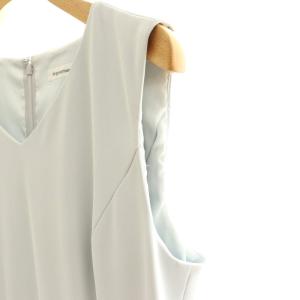 M-Premier BLACK ランダムプリーツワンピース ひざ丈 36 ライトグレー /DF OS