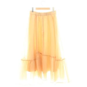 Apuweiser-riche 24SS イレヘムティアードスカート ロング丈 マキシ丈 フレア 2 M オレンジ /YQ OS