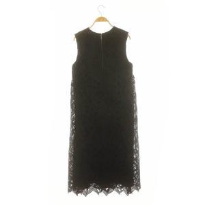 ADORE 22AW モダンリーフレースワンピース 36 ブラック