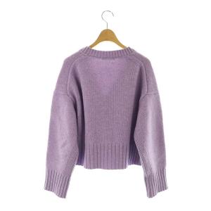 MACPHEE 22AW ラムカシミヤ Vネックカーディガン ニット 長袖 S 紫 パープル /HK OS