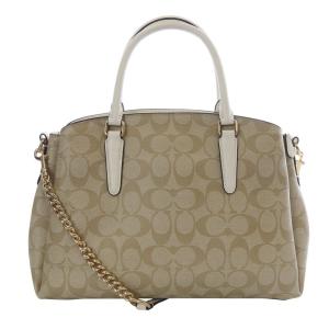 COACH シグネチャー 2WAY ハンドバッグ ショルダーバッグ べージュ 白 ホワイト F29683 /SR18