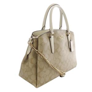 COACH シグネチャー 2WAY ハンドバッグ ショルダーバッグ べージュ 白 ホワイト F29683 /SR18