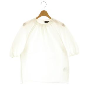 24SS コットントロピカル ラグランスリーブブラウス 五分袖 36 白 /HK OS