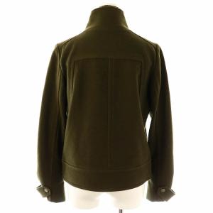 BURBERRY BLUE LABEL カシミヤ混 ジップアップ ジャケット ブルゾン 38 カーキ