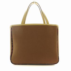 BURBERRY BLUE LABEL ハンドバッグ チェック ロゴ 刺繍 ポーチ付き 茶 ブラウン