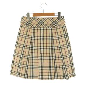 BURBERRY BLUE LABEL コットン ノバチェック スカート ボックスプリーツ 36 ベージュ 黒 赤