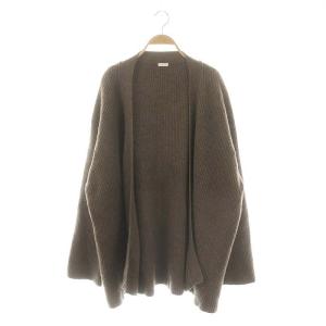 オーバーサイズカーディガン ロング トッパー ニット ヤク 茶 ブラウン /MF OS