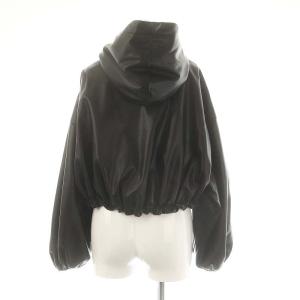 SNIDEL 23AW バリエマウンテンパーカー ジャケット フード ジップアップ レザー クロップド 総裏地 F 黒 ブラック