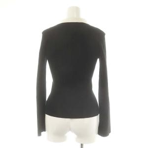 SNIDEL 24AW ポロカラーリブニットプルオーバー カットソー 長袖 F 黒 ブラック 白 ホワイト