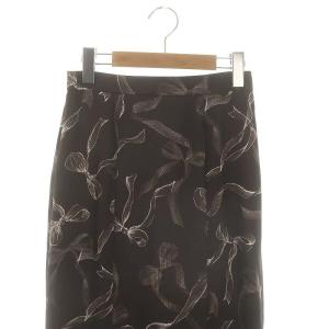 SNIDEL 24AW リボンプリントマーメイドスカート 0 茶