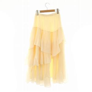 SNIDEL 24AW ボリュームティアードスカート ロング マキシ丈 フレア プリーツ 0 アイボリー