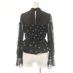 SNIDEL 24SS セットアップ 上下 ジャガード ペプラムベアドッキングブラウス 長袖 シアースリーブ エンボスジャガードボリュームスカート