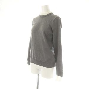 UNITED ARROWS オーガンジープリーツ 4WAY ニット カットソー 長袖 グレー 白 ホワイト