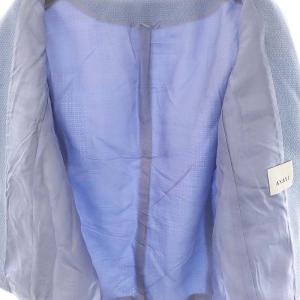 ANAYI 24AW ウールプリペラVネックロング ジャケット 36 サックスブルー