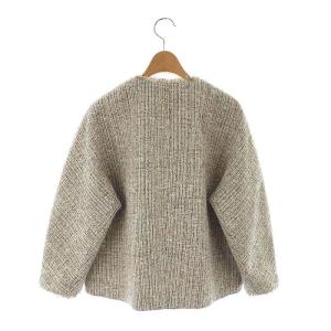 ebure ポリエステルコットンツィードジャケット 38 ベージュ