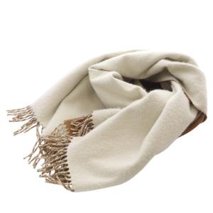 カシミヤ ダブルフェイス リバーストール マフラー べージュ