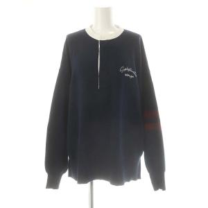 24AW Jラガーニットシャツ セーター 長袖 バンドカラー オーバーサイズ 紺 ボルドー 白 /ES