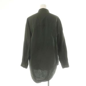 Spick&Span 24AW 50コットンオーバーシャツ 長袖 前開き ダークグリーン /DO OS