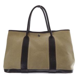 HERMES ガーデンパーティPM トートバッグ ベージュ ダークブラウン H刻印