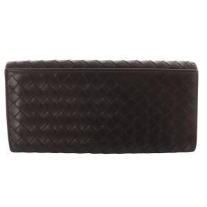 BOTTEGA VENETA イントレチャート レザー 長財布 茶色 ブラウン 120697 /SR13 OH