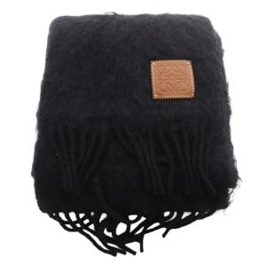 LOEWE スカーフ モヘア&ウール アナグラム マフラー ブラック