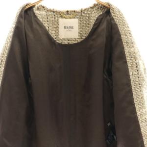 JOURNAL STANDARD L'ESSAGE 23AW ジョリカ GIOLICA ラメツイードBIGジャケット ノーカラー 金ボタン F ベージュ