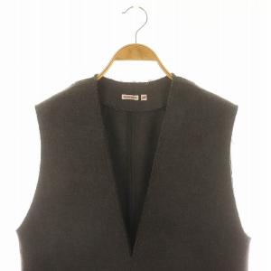 DRESSTERIOR Super100s ダブルメルトンベスト Vネック プルオーバー ウール 38 M グレー /YQ OS