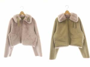 24AW REVER FAUX ファーコート アウター リバーシブル F ベージュ ピンク /MI OS