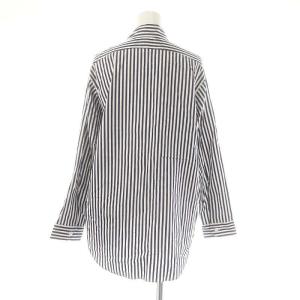マディソンブルー 青と白のストライプ 長袖シャツ