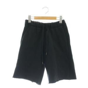 切替スウェットショートパンツ ハーフパンツ ドロスト 裏パイル XS 黒 ブラック