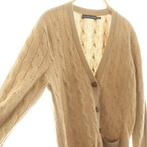 RALPH LAUREN カーディガン 長袖 Vネック ウール M 茶 ブラウン