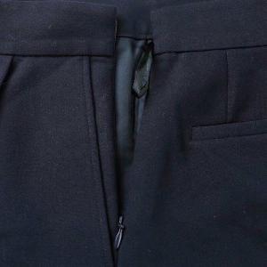 ANAYI クロップドパンツ テーパード タック センタープレス 34 XS 紺 ネイビー