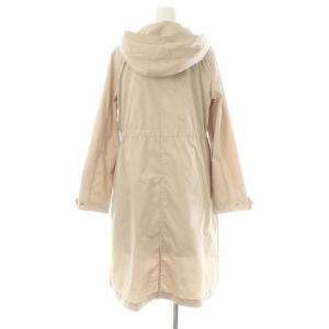ANAYI ライナー付モッズコート ロング フード ジップアップ 34 ベージュ /DO OS