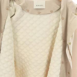 ANAYI ライナー付モッズコート ロング フード ジップアップ 34 ベージュ /DO OS