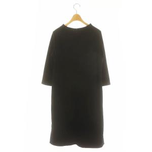 49AV. junko shimada ウール ワンピース ロング ミモレ丈 九分袖 38 黒 ブラック /MI OS