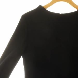 49AV. junko shimada ウール ワンピース ロング ミモレ丈 九分袖 38 黒 ブラック /MI OS