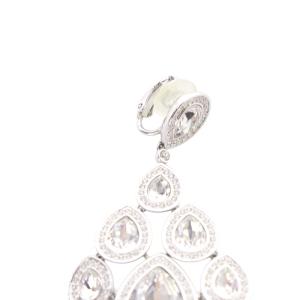 SWAROVSKI しずくイヤリング シルバー色 /SR36