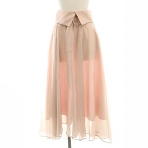 24SS オーガンジーサーキュラースカート フレアスカート ロング 00 ピンク /DF OS