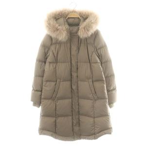 レアダウンコート アウター フード フォックスファー M モカ /DF OS