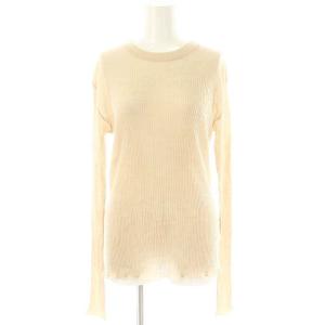 23AW BOND リブプルオーバー ニット カットソー 長袖 シアー ウール ベージュ /DO OS