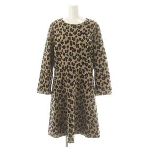 Forest Feline Jacquard Dress ワンピース 膝丈 長袖 レオパード柄 ヒョウ柄