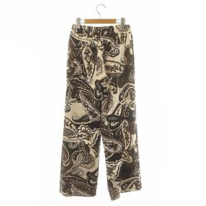 CINOH 24SS ペイズリープリントイージーパンツ ワイド 総柄 38 黒 白 茶 /MI OS SH