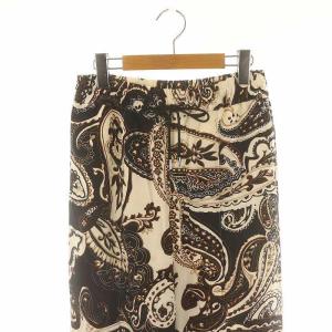 CINOH 24SS ペイズリープリントイージーパンツ ワイド 総柄 38 黒 白 茶 /MI OS SH