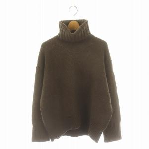 ファインウール ハイネックプルオーバーニット セーター 長袖 S 茶 ブラウン /YQ OS
