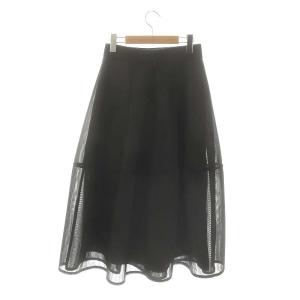 MACHATT メッシュスカート ロング フレア 黒 ブラック /DO OS