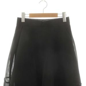 MACHATT メッシュスカート ロング フレア 黒 ブラック /DO OS